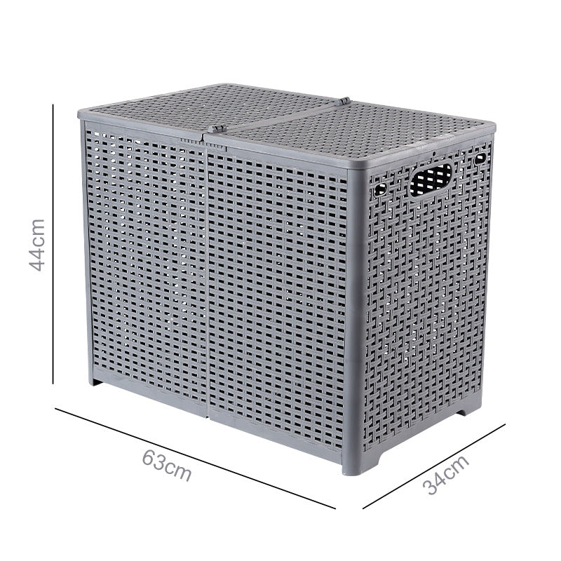 Size XL Partition Compartment Laundry Basket Foldable PP Clothes Hamper Box with Lid