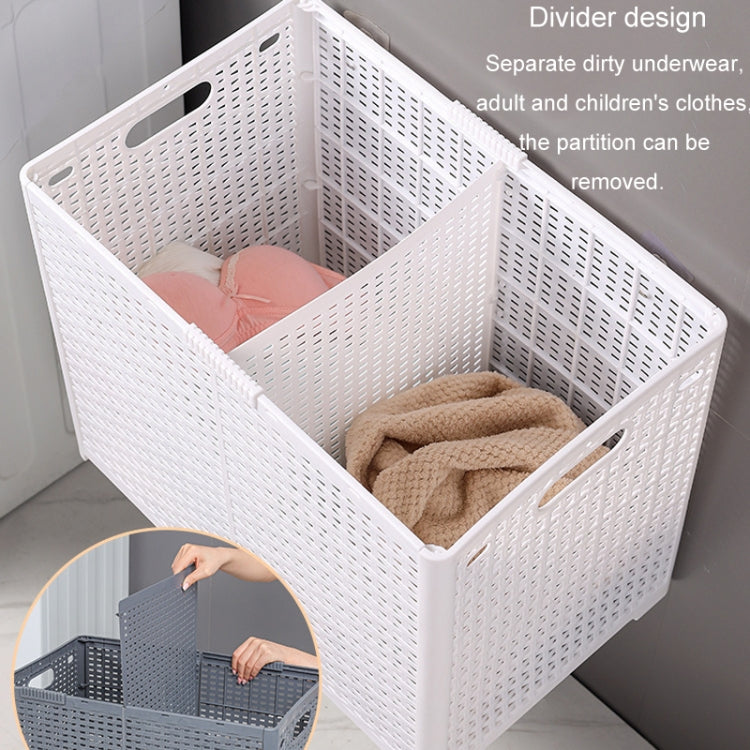Size XL Partition Compartment Laundry Basket Foldable PP Clothes Hamper Box with Lid