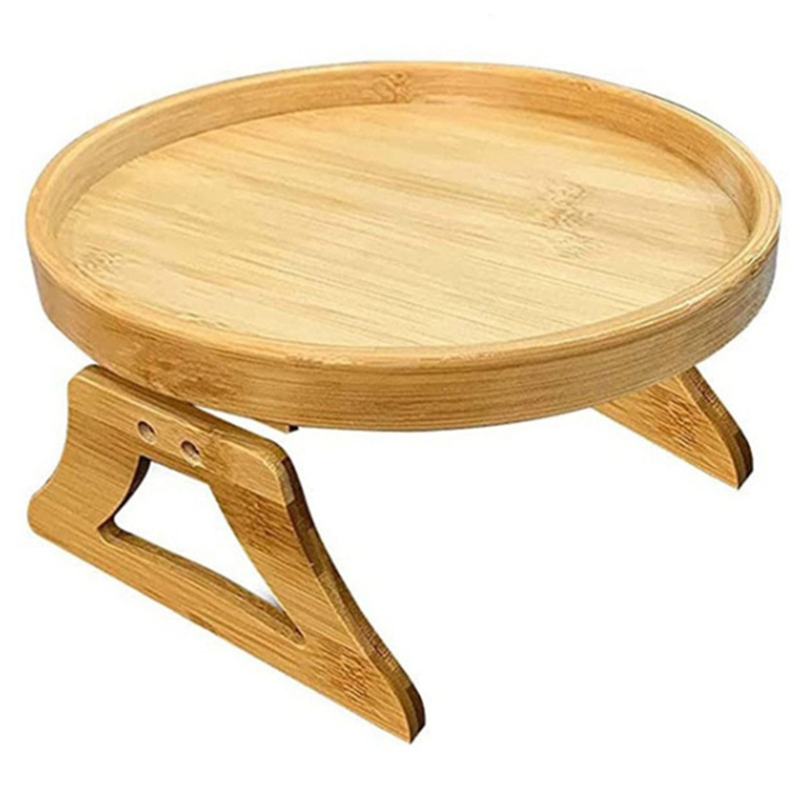 25CM Bamboo Sofa Side Arm Table Foldable Couch Armrest Tray for Drinks Snacks Remote