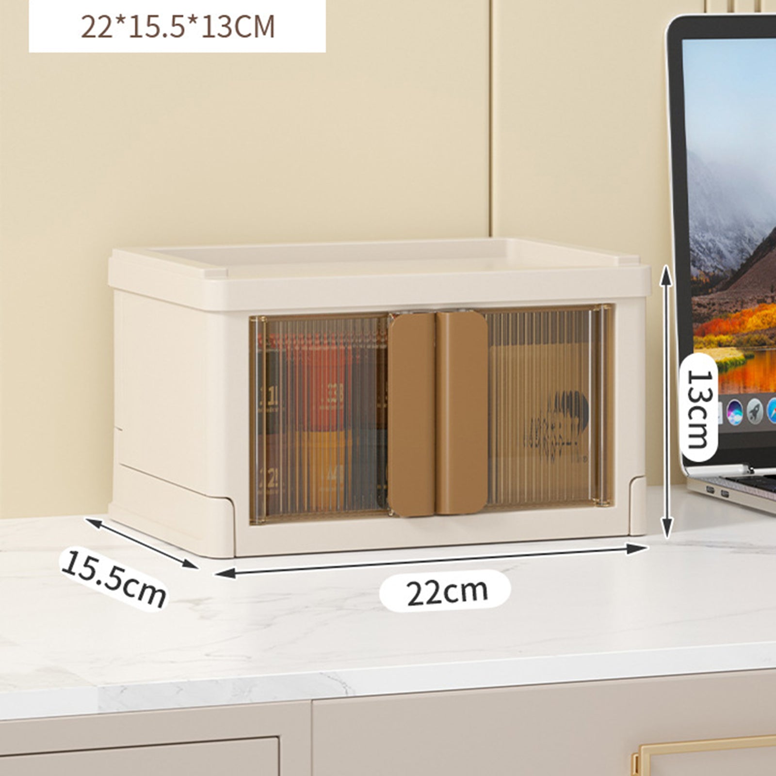 ZY-HE075 Foldable Transparent Plastic Storage Box (No Installation Required)