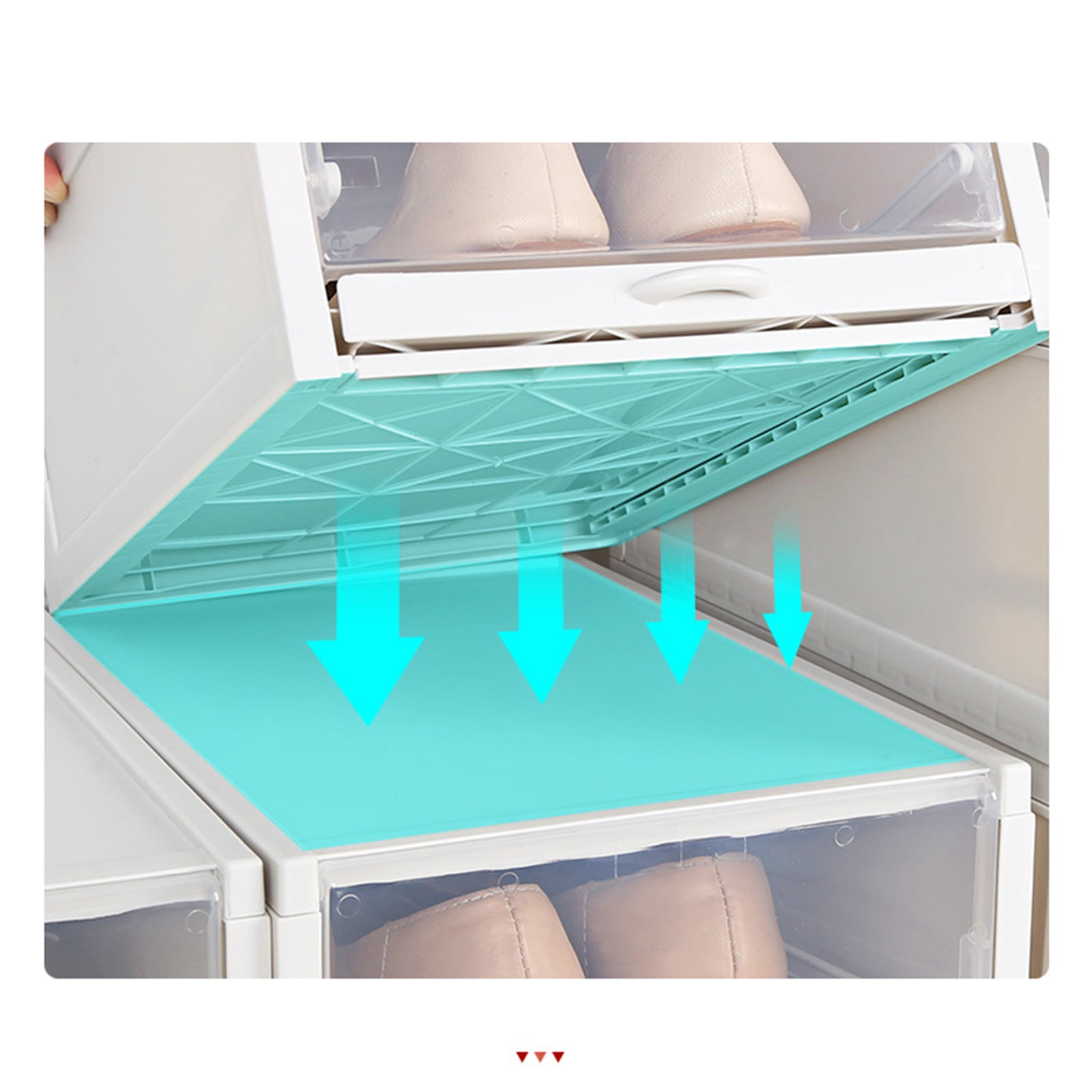 ZY-DF008 Large Dust-proof Shoe Storage Box Drawer-type PP Shoes Storage Case