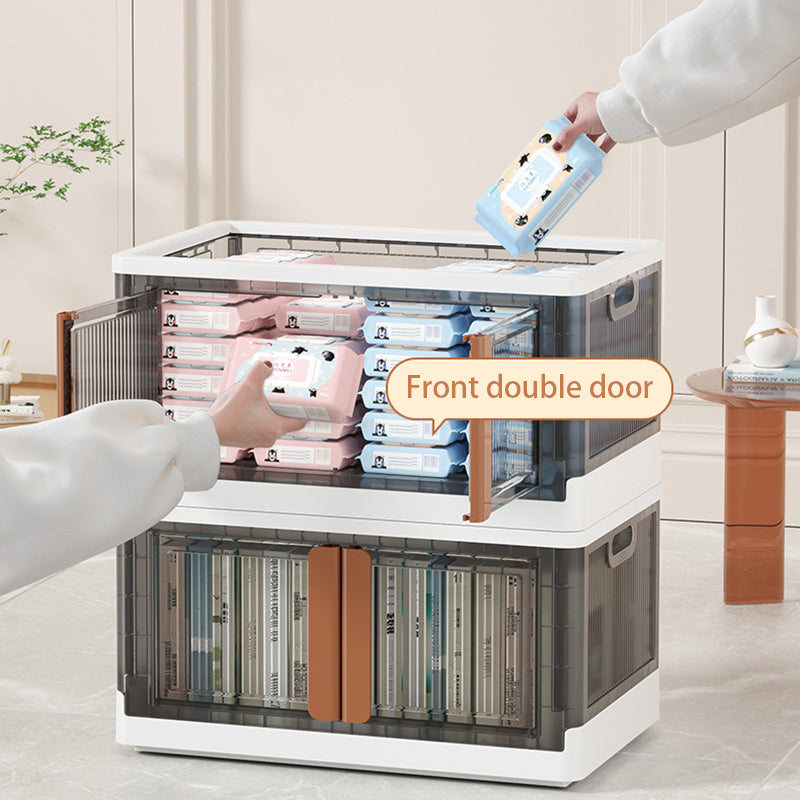 ZY-HE042 Size L Foldable Home Storage Box Clear Snack Toy Clothes Organizer
