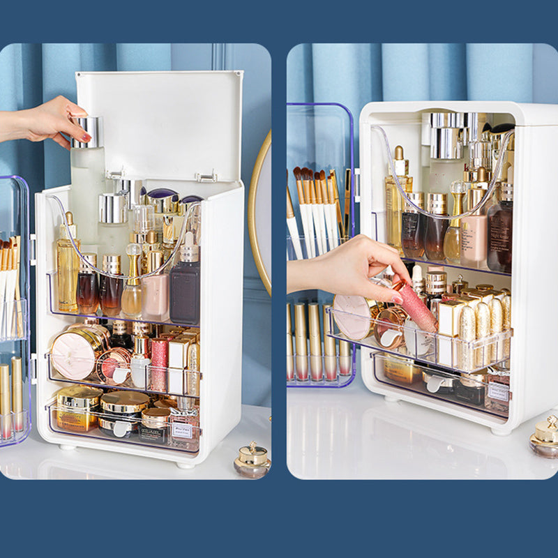 ZY-HZ011 Desktop Cosmetics Storage Box Clear Door Dustproof Makeup Products Organizer