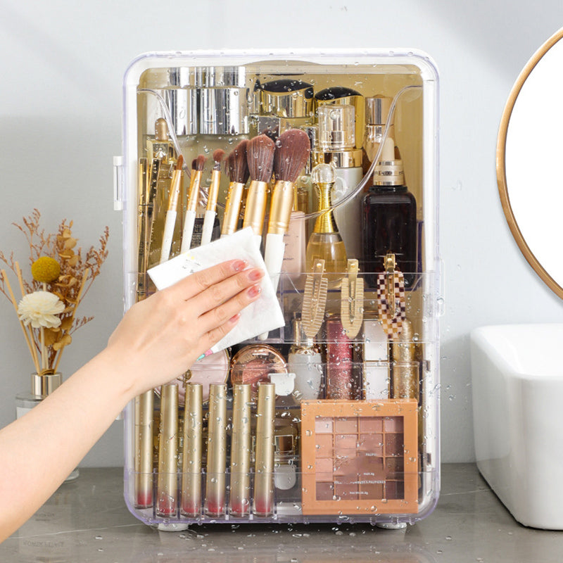 ZY-HZ011 Desktop Cosmetics Storage Box Clear Door Dustproof Makeup Products Organizer