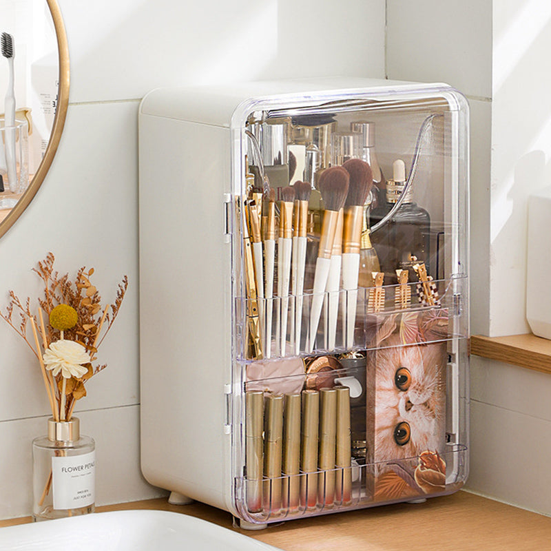 ZY-HZ011 Desktop Cosmetics Storage Box Clear Door Dustproof Makeup Products Organizer