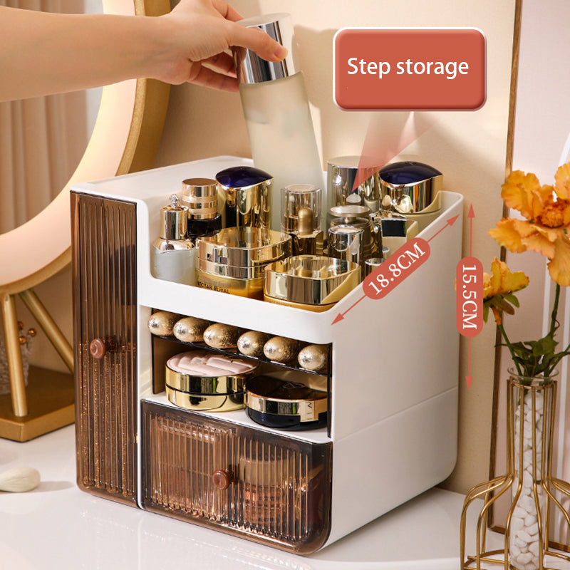 ZY-HZ010 Desk Multi-Layer Cosmetics Storage Box Dustproof Skincare Product Organizer