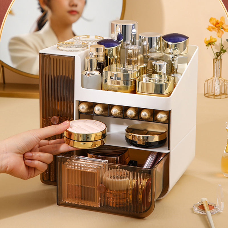 ZY-HZ010 Desk Multi-Layer Cosmetics Storage Box Dustproof Skincare Product Organizer