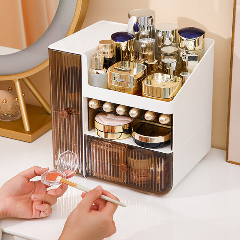 ZY-HZ010 Desk Multi-Layer Cosmetics Storage Box Dustproof Skincare Product Organizer
