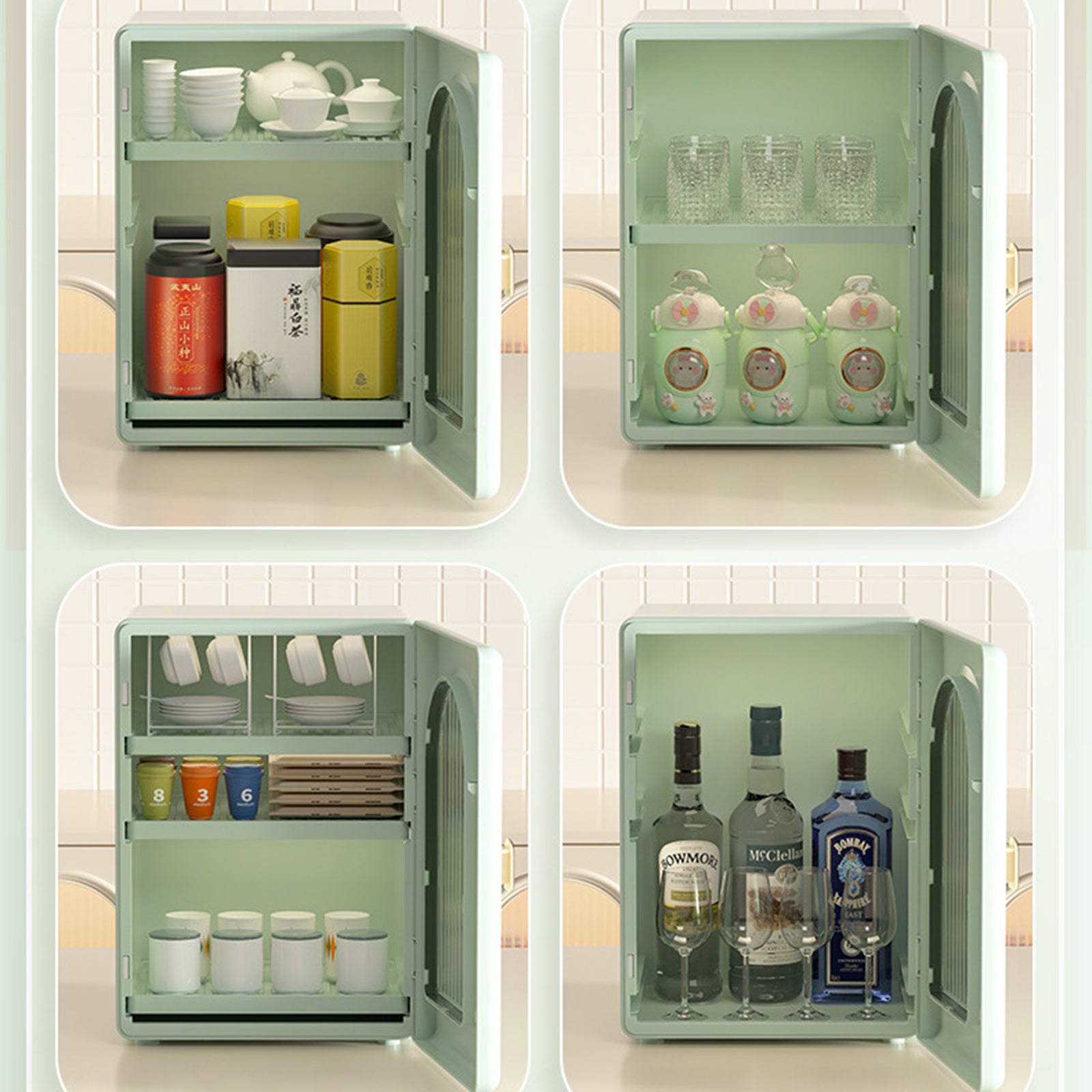 ZY-HE079 2-Layer PP+HIPS+ABS Organizer Kitchen Cabinet Baby Bottle Storage Box