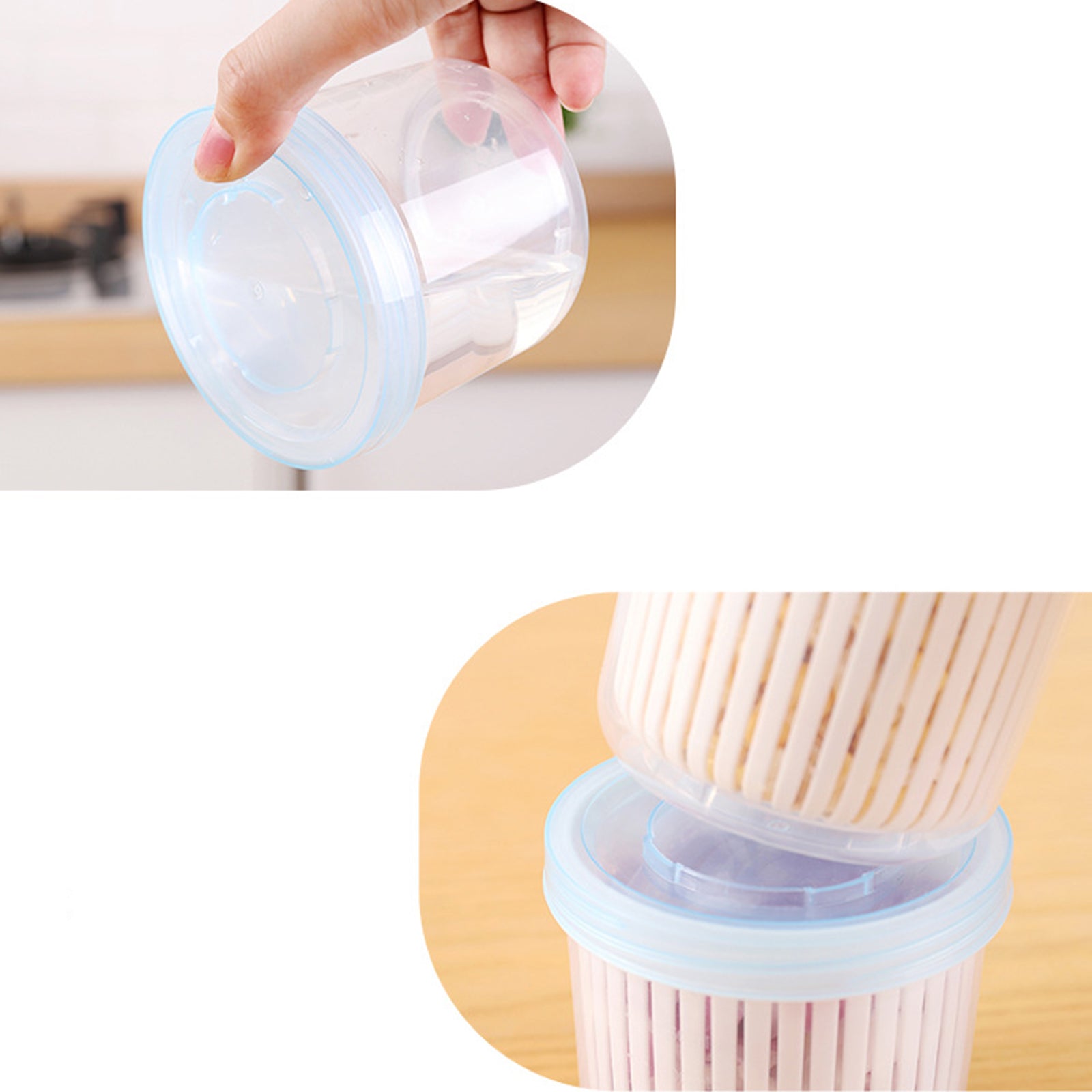 ZY-CF010 Ginger Garlic Storage Box Fridge Freshness Preservation Drain Seal Box (BPA Free, No FDA)
