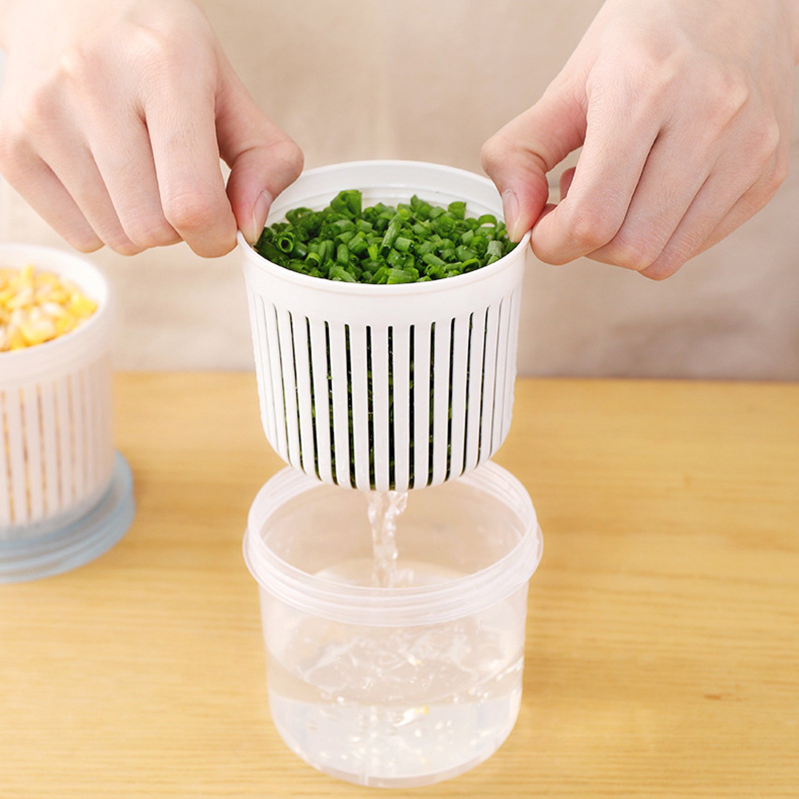ZY-CF010 Ginger Garlic Storage Box Fridge Freshness Preservation Drain Seal Box (BPA Free, No FDA)
