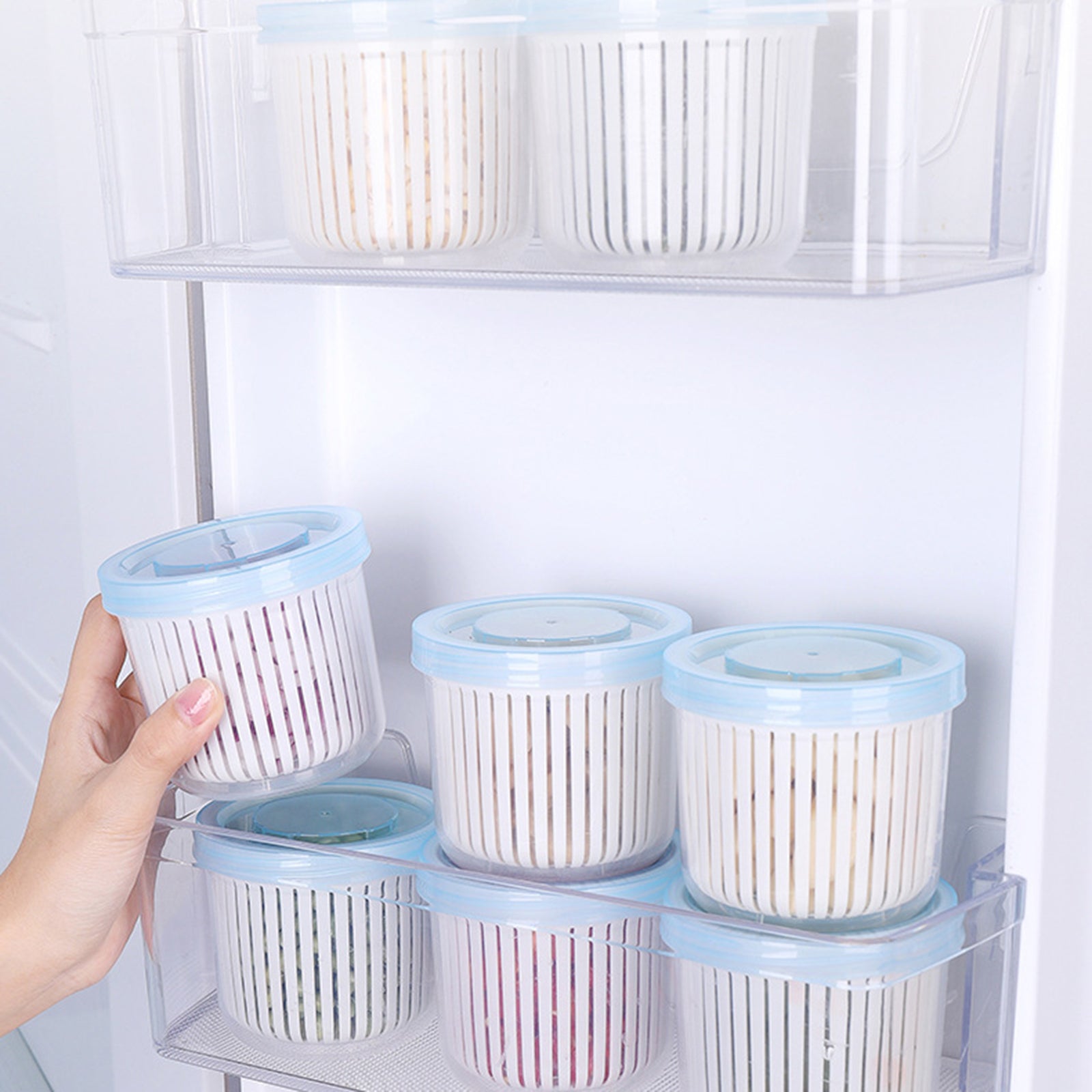 ZY-CF010 Ginger Garlic Storage Box Fridge Freshness Preservation Drain Seal Box (BPA Free, No FDA)