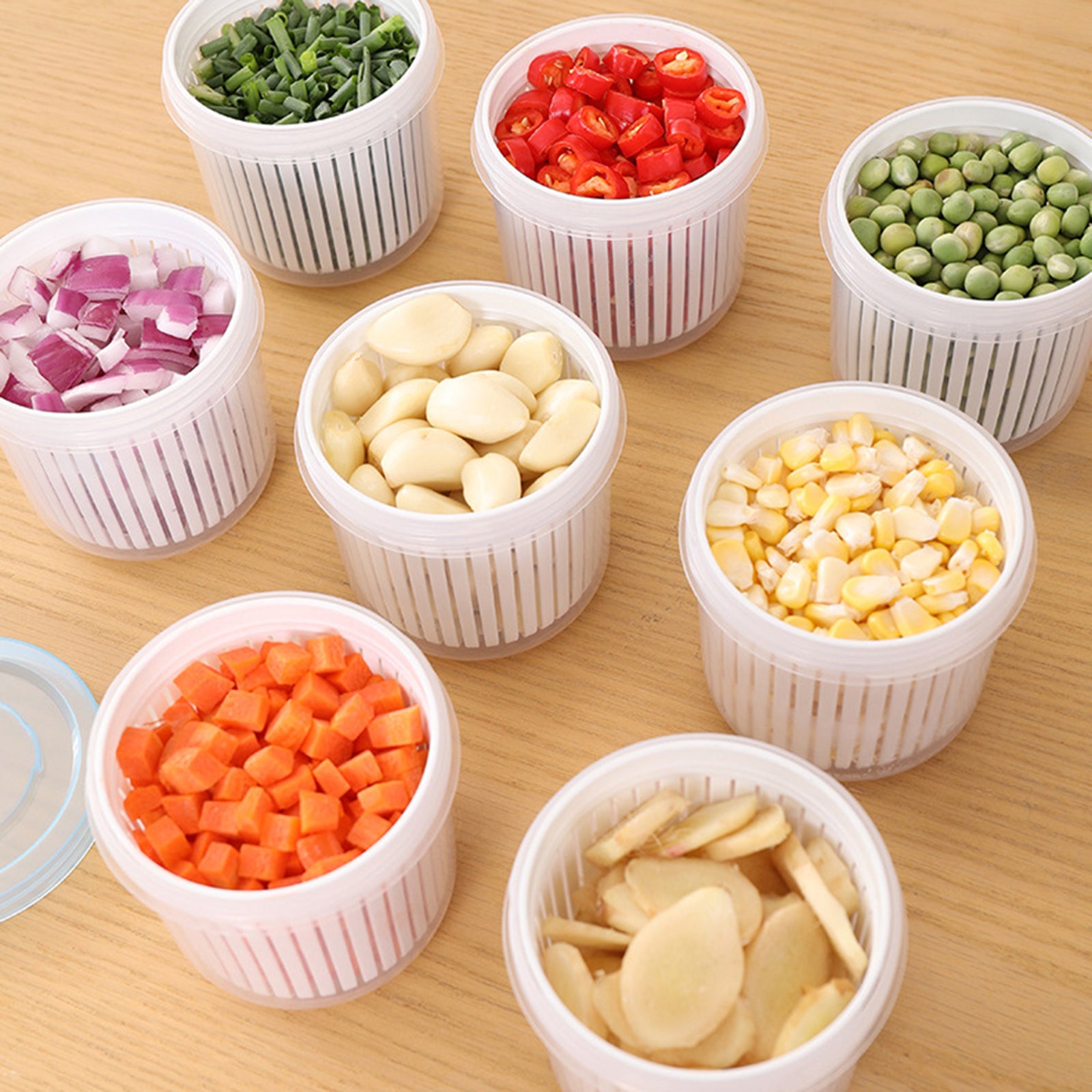ZY-CF010 Ginger Garlic Storage Box Fridge Freshness Preservation Drain Seal Box (BPA Free, No FDA)