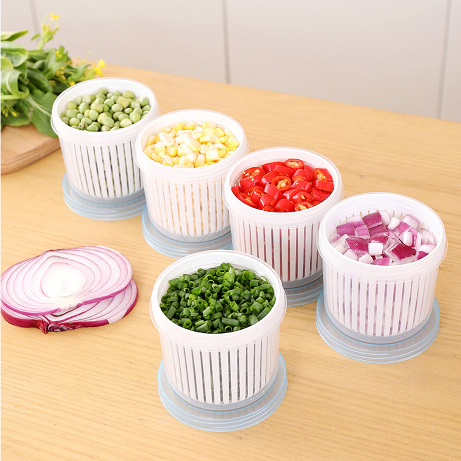 ZY-CF010 Ginger Garlic Storage Box Fridge Freshness Preservation Drain Seal Box (BPA Free, No FDA)