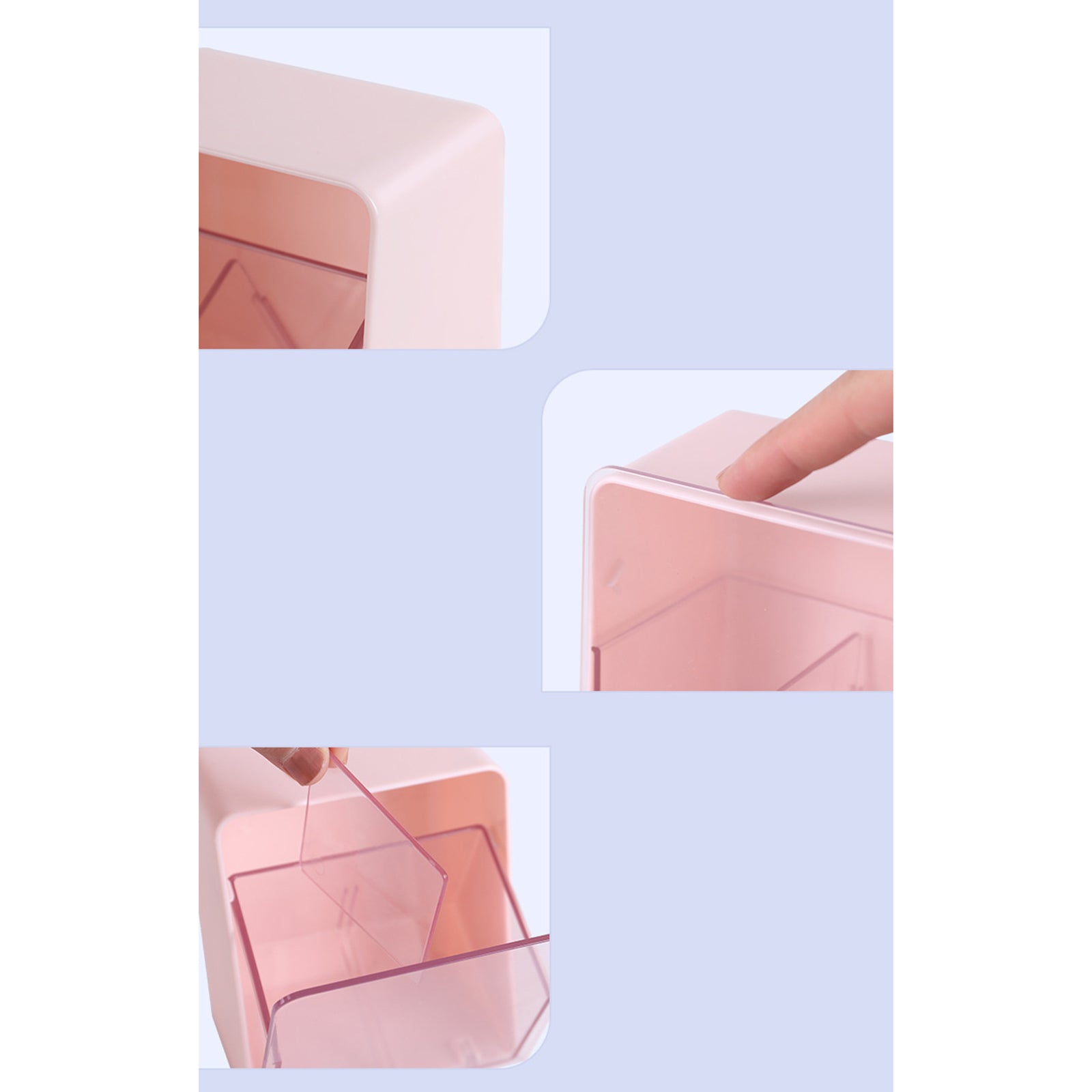 ZY-HZ006 Clear Design ABS Dust-proof Cotton Swab Beauty Sponge Storage Box