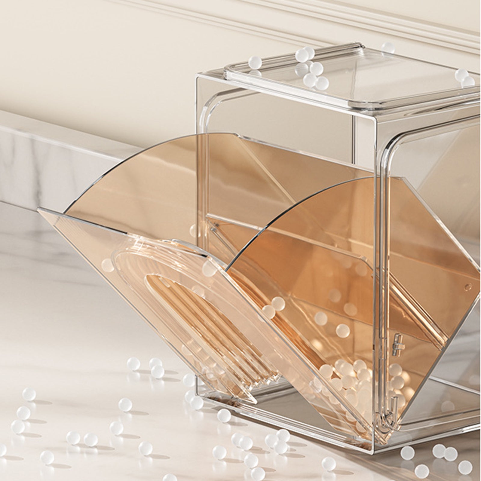 ZY-HZ013 Kitchen Pantry PS Plastic Storage Rack Transparent Detachable Organizer Storage Box