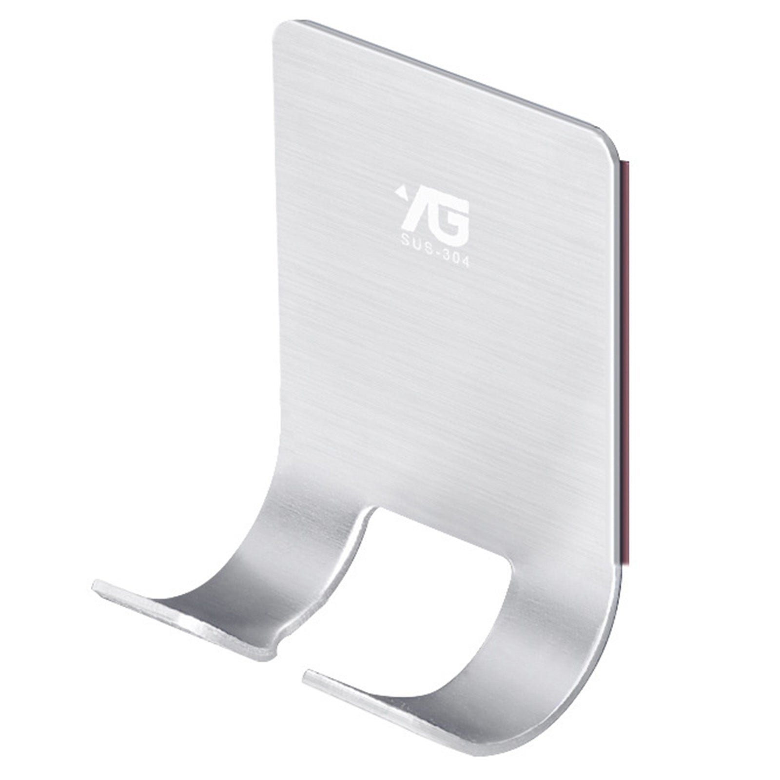 Stainless Steel Hook Wall Mounted Rack Adhesive Wall Plug Holder Hanger Rack 52x45x17MM