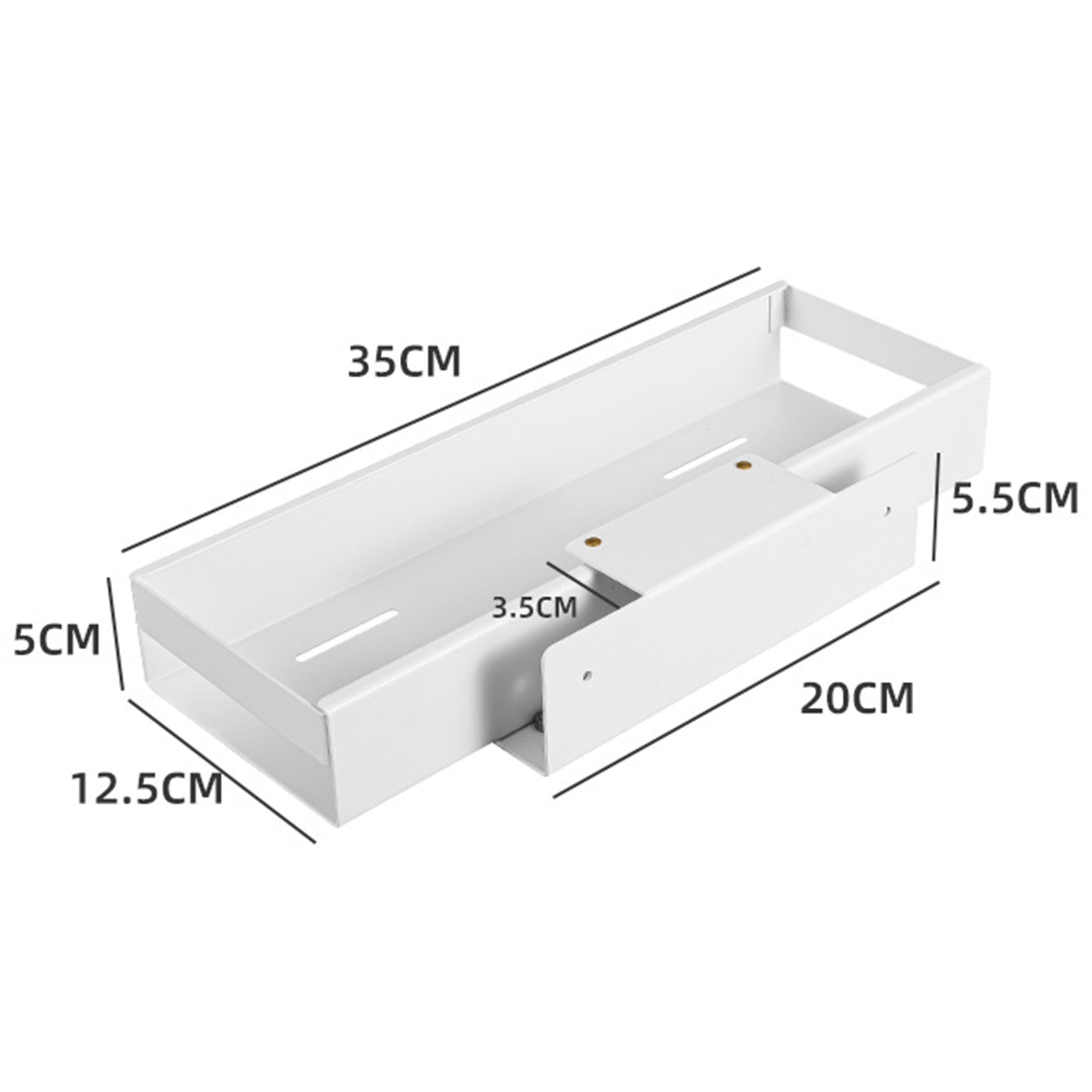 Size S Wall-Mounted Kitchen Organizer Sliding Storage Box Carbon Steel Organizer 35x12.5x5cm