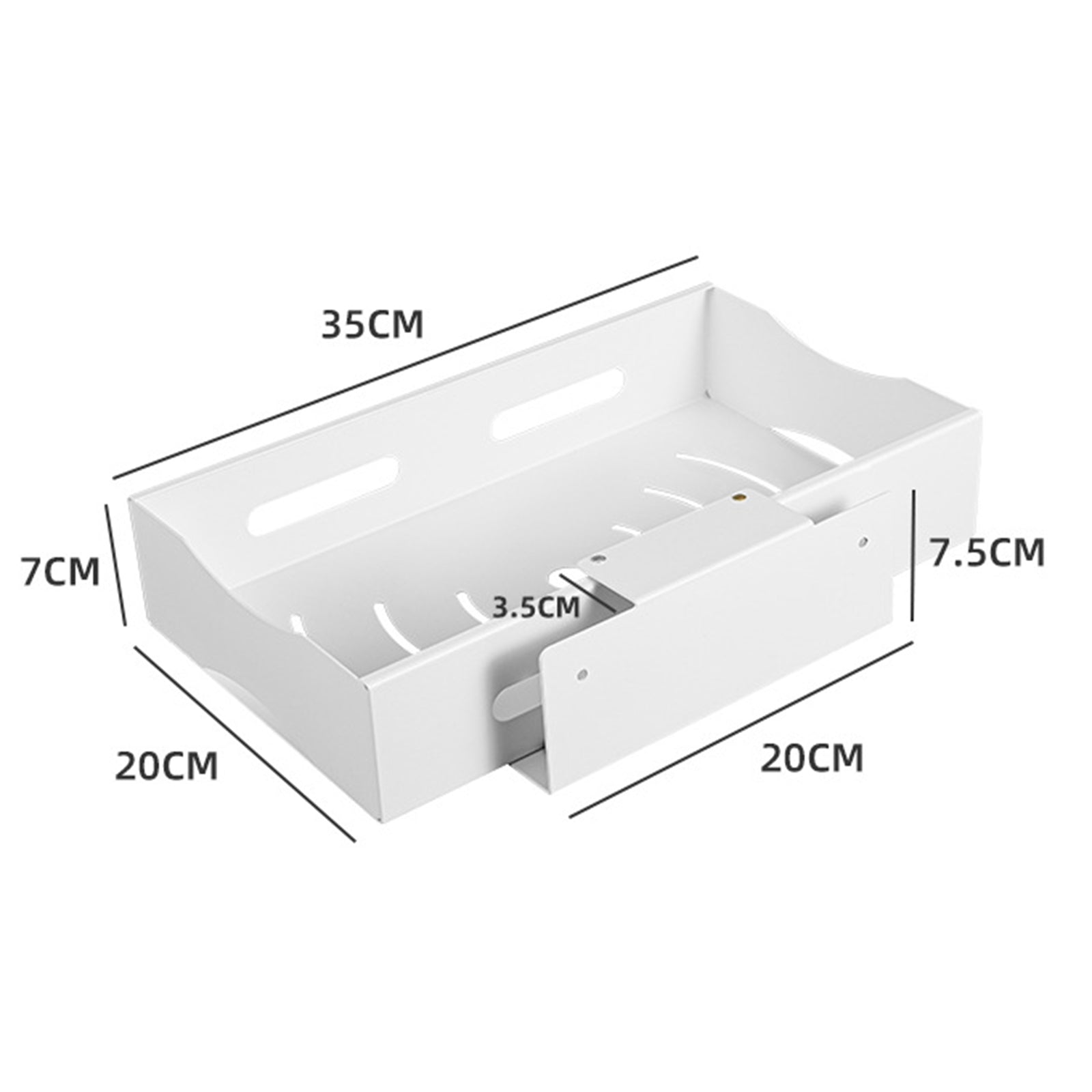 Carbon Steel Kitchen Organizer Wall-mounted Sliding Storage Box Size L