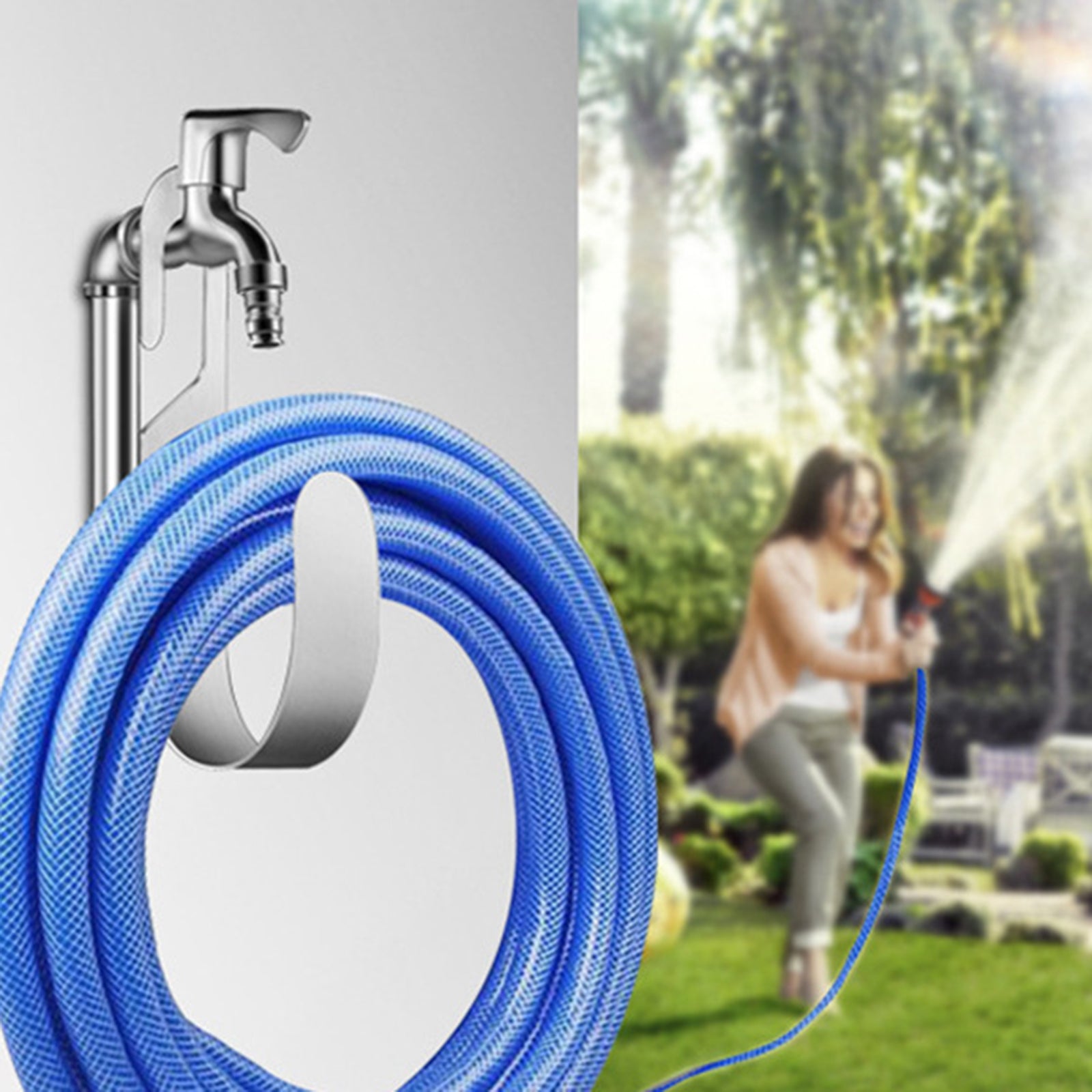 Garden Hose Hanger 304 Stainless Steel Wall Mounted Storage Rack Hook for Pipes