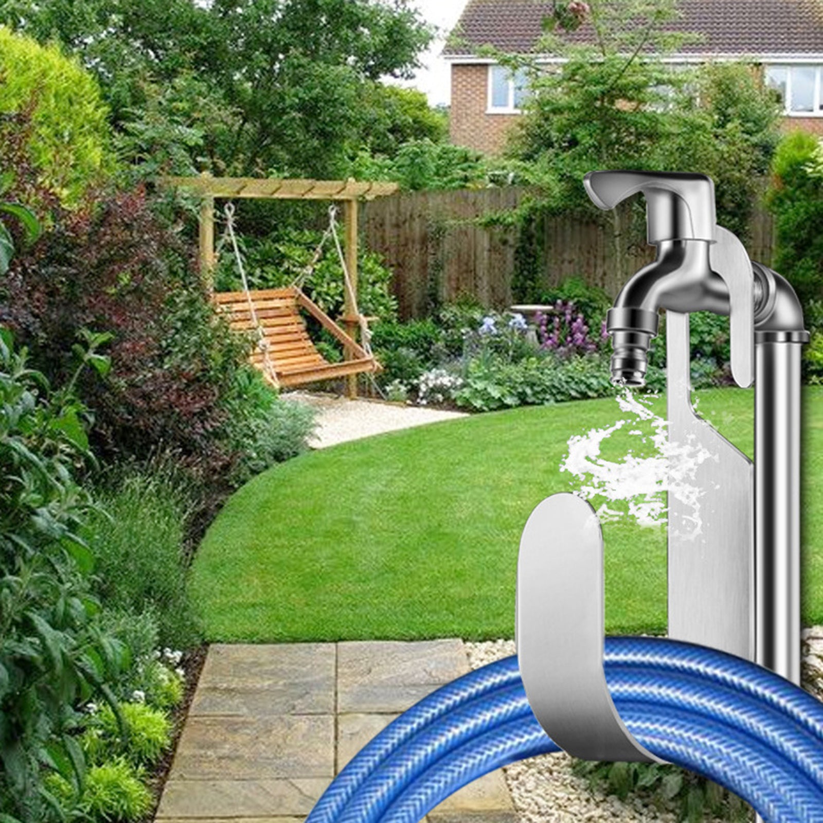 Garden Hose Hanger 304 Stainless Steel Wall Mounted Storage Rack Hook for Pipes