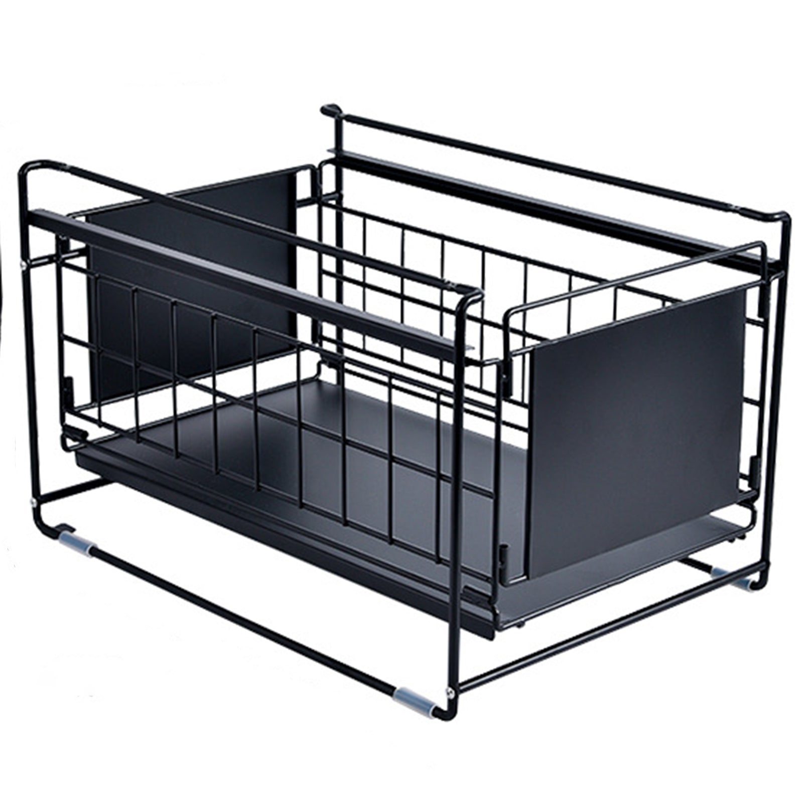 Carbon Steel Kitchen Under Sink Storage Shelf Multi-function Organizer Rack (No Lid)