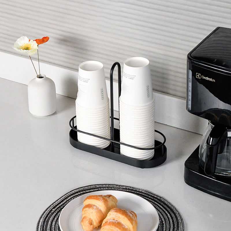 Paper Cup Holder Double Slot Countertop Disposable Cup Organizer Storage Rack