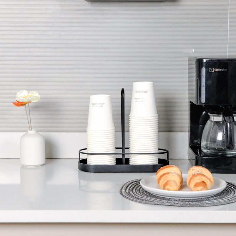 Paper Cup Holder Double Slot Countertop Disposable Cup Organizer Storage Rack