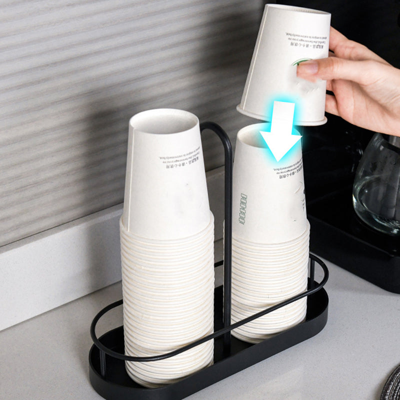 Paper Cup Holder Double Slot Countertop Disposable Cup Organizer Storage Rack