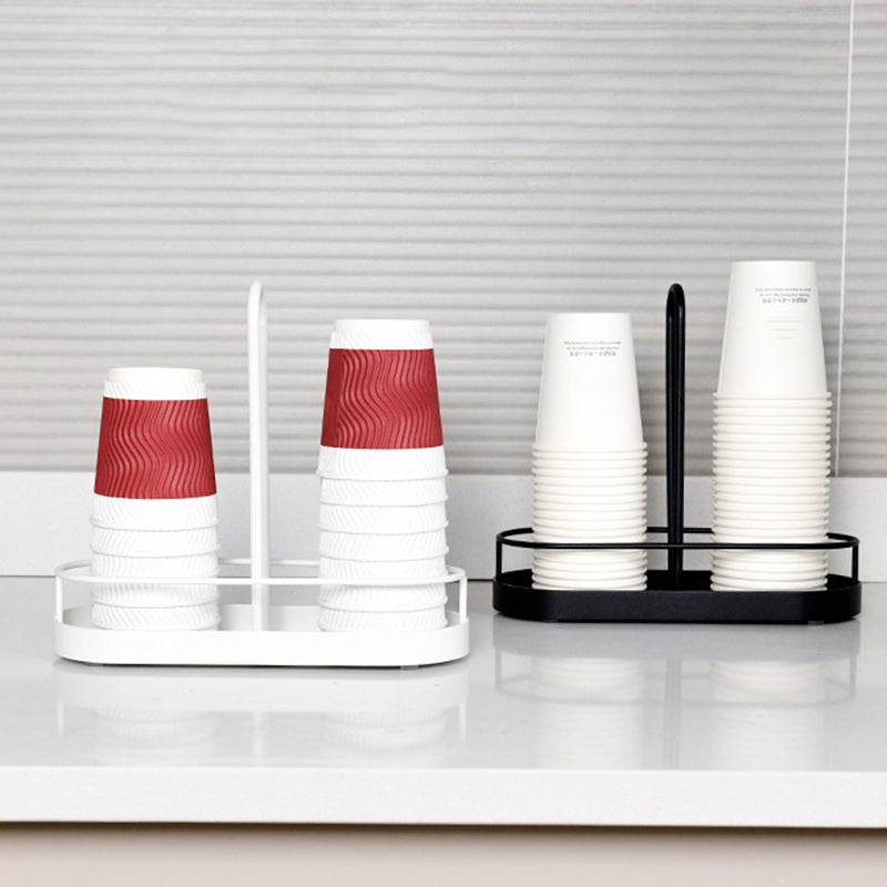 Paper Cup Holder Double Slot Countertop Disposable Cup Organizer Storage Rack