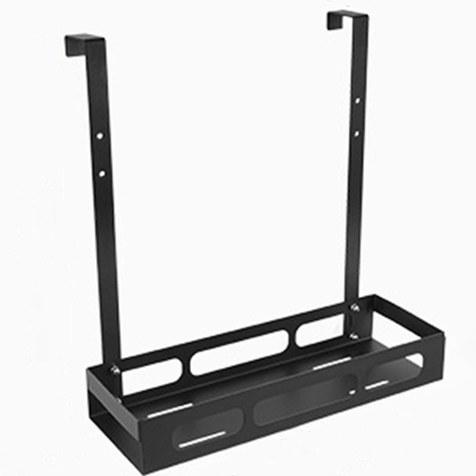 Drill Free Bathroom Door Hanging Basket Space Saving Organizer Shelf, Style A / Single Layer