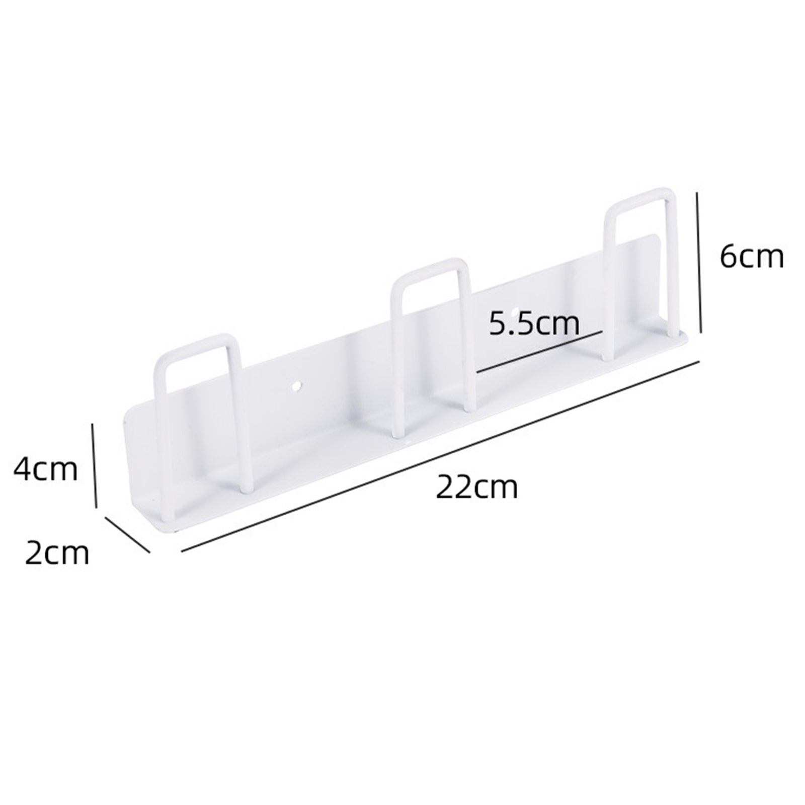 Drill Free 3-Hook Carbon Steel Wall Mounted Cup Holder Organizer Rack