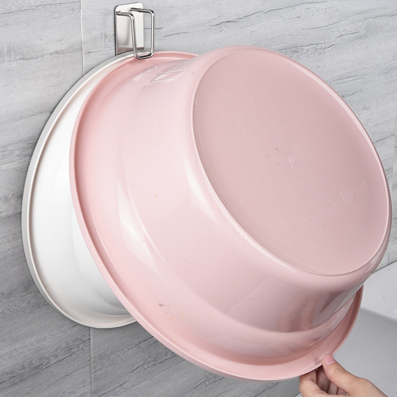 304 Stainless Steel Basin Hanger Adhesive Bathroom Storage Rack Wall Hook