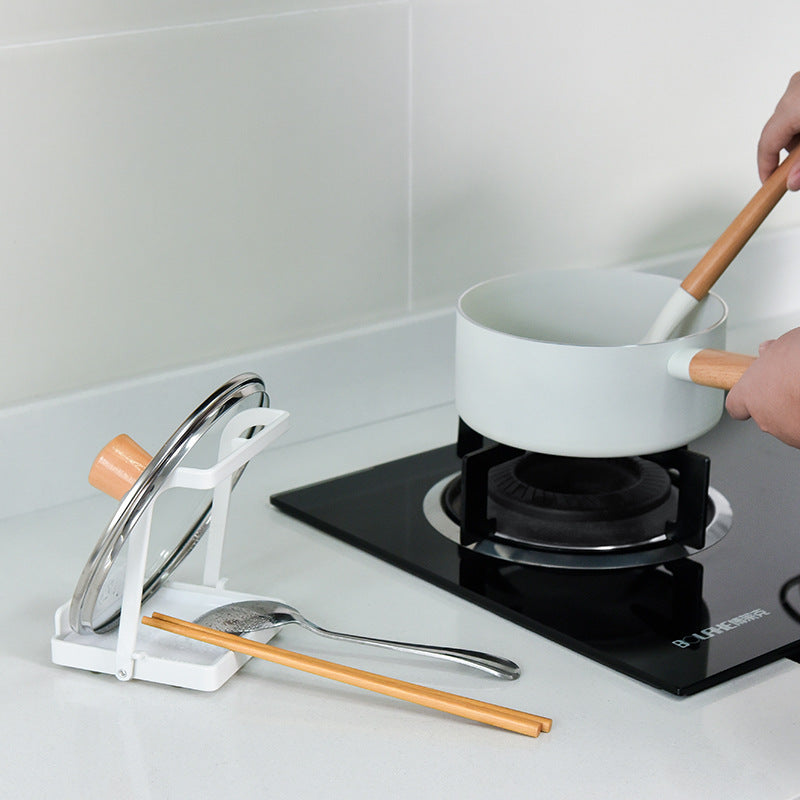 Countertop Shelf Pot Lid Holder with Drain Tray Kitchen Cookware Organizer
