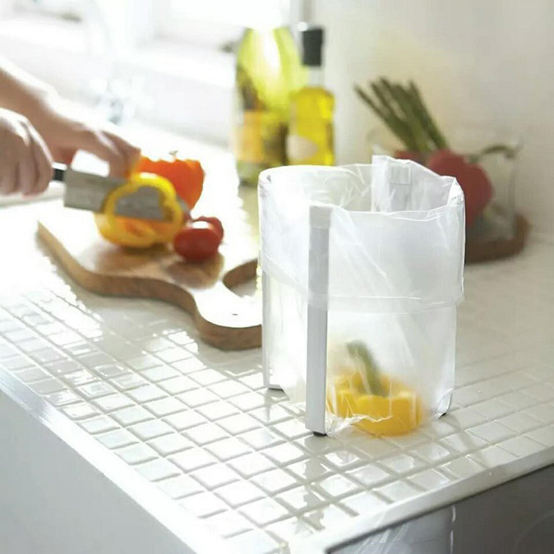 Nordic Foldable 4-Arm Garbage Bag Holder Iron Rack for Bedroom Kitchen Size L