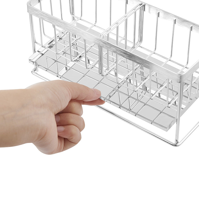304 Stainless Steel Kitchen Sink Drain Rack Sponge Brush Holder Storage Rack