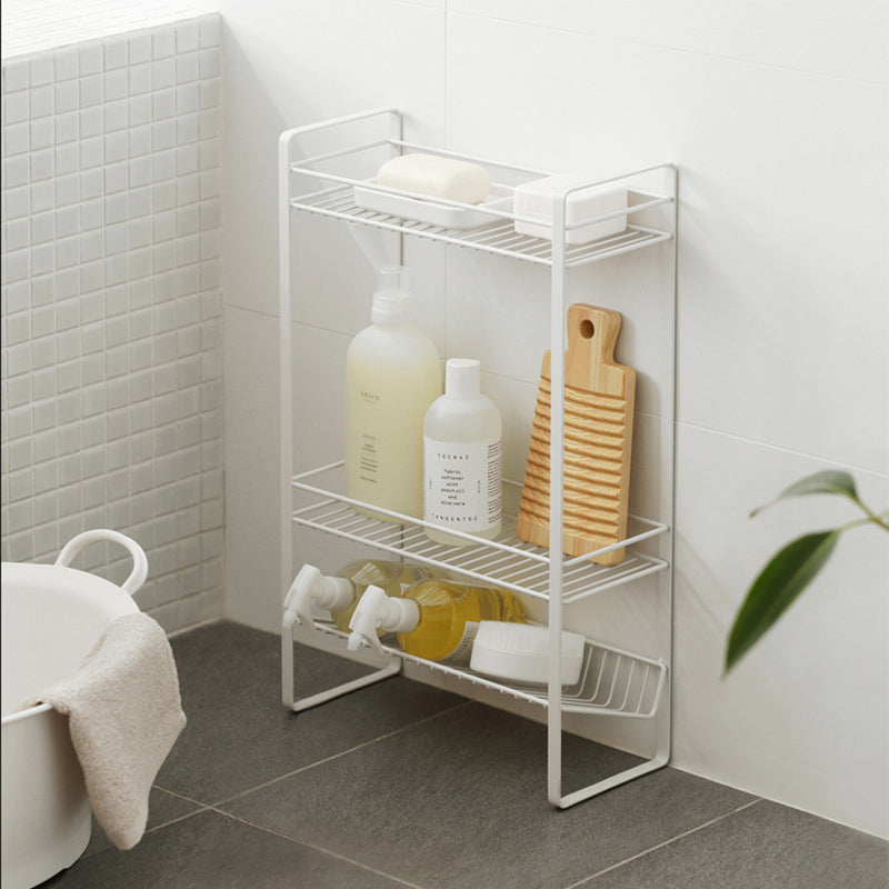 3 Tier Storage Trolley Metal Storage Shelving Units Multipurpose for Bathroom Kitchen