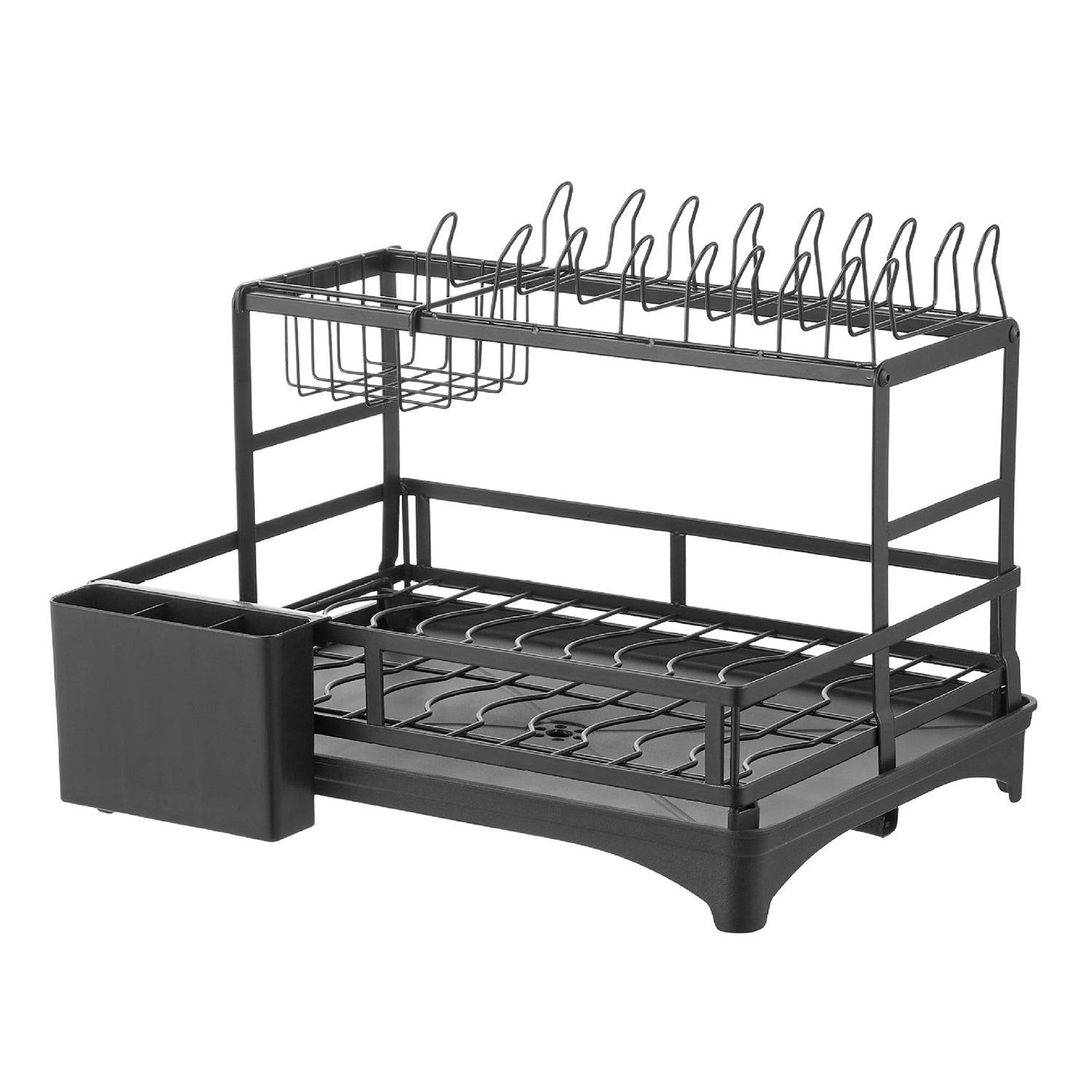 Dish Drying Rack Dish Drainer Bowl Holder with Drainboard Chopstick Rack