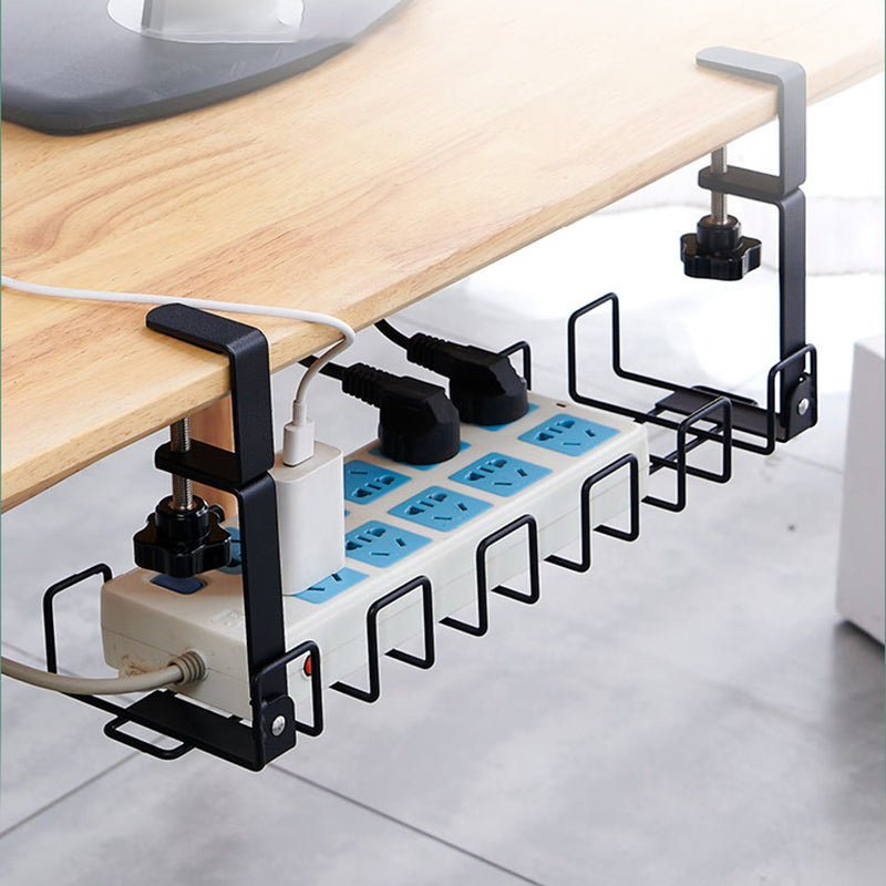 Under Desk Cable Management Rack Carbon Steel Power Strip Cable Storage Basket