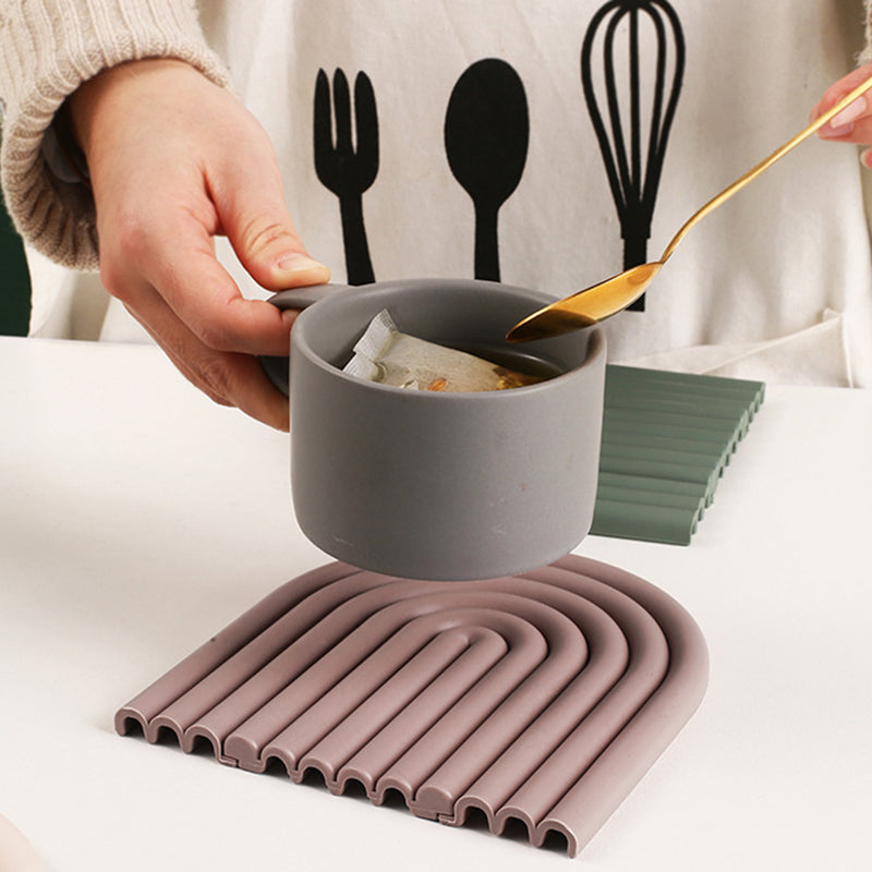 Rainbow Shape High Temperature Resistant Coaster Dining Table Mat Insulation Pad