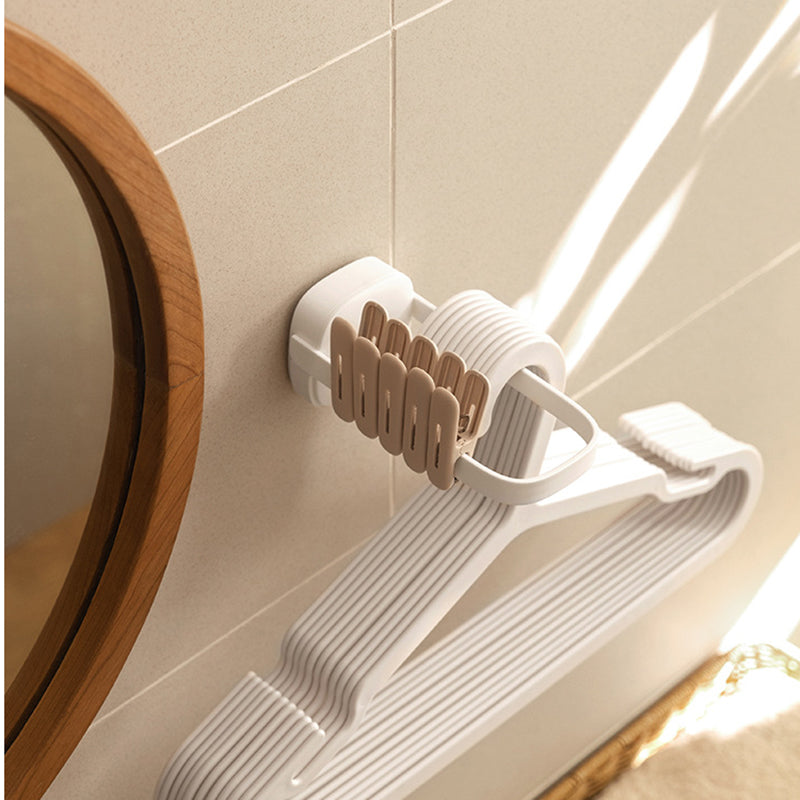 Drill Free Wall-mounted Clothes Hanger Organizer Foldable Plastic Rack
