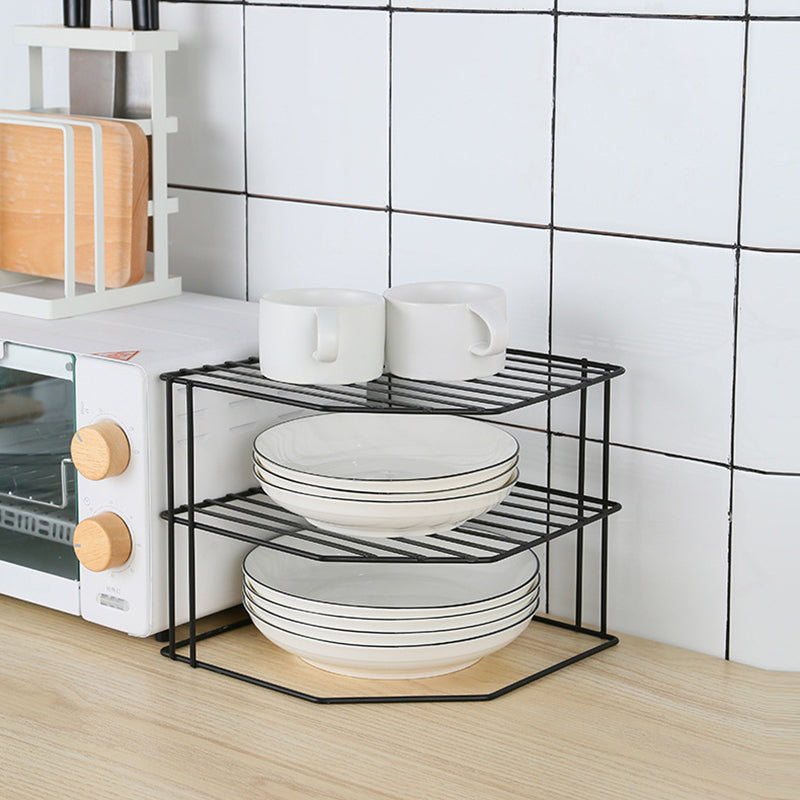 Multipurpose Metal Three Layer Corner Storage Shelf for Kitchen Bathroom