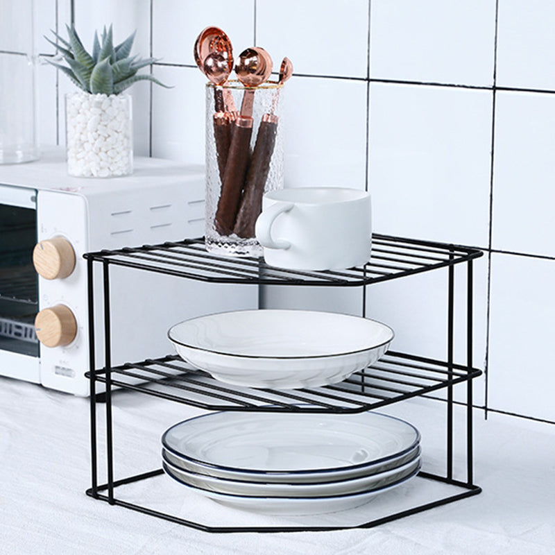 Multipurpose Metal Three Layer Corner Storage Shelf for Kitchen Bathroom