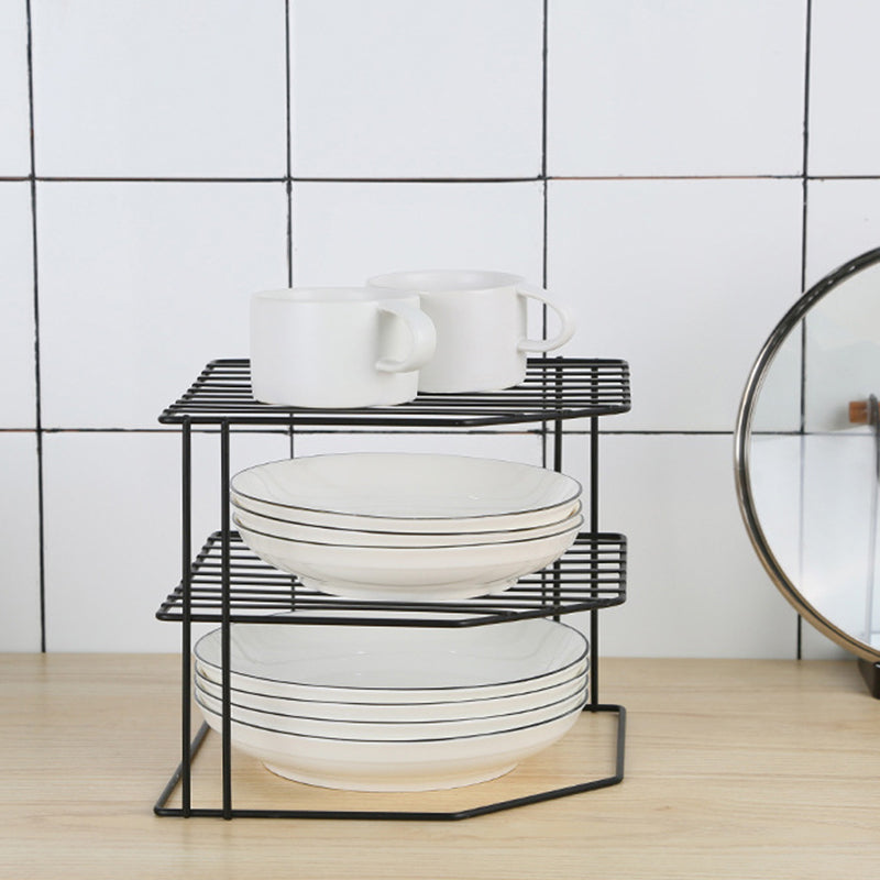 Multipurpose Metal Three Layer Corner Storage Shelf for Kitchen Bathroom