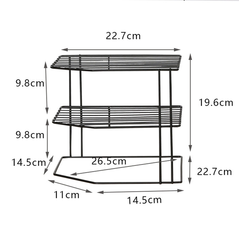 Multipurpose Metal Three Layer Corner Storage Shelf for Kitchen Bathroom