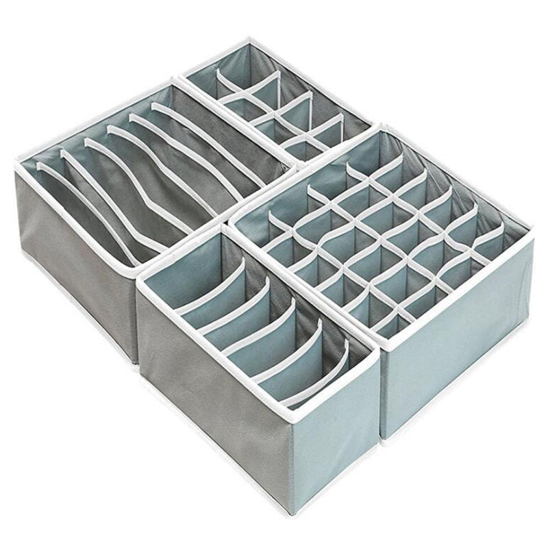 4Pcs / Set Non-Woven Fabric Cabinet Divided Storage Box for Underwear Socks