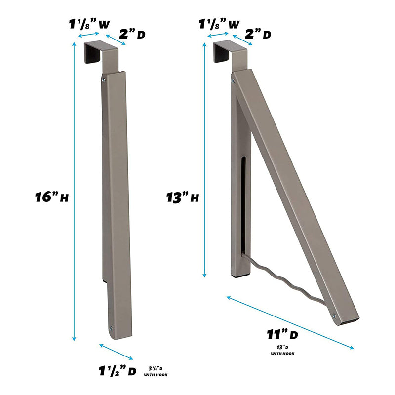 Drill Free Metal Over The Door Hook Foldable Coat Hanger Clothes Organizer