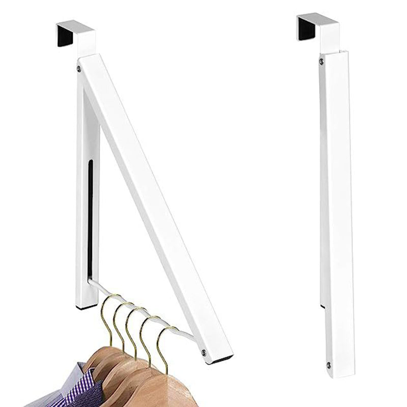 Drill Free Metal Over The Door Hook Foldable Coat Hanger Clothes Organizer
