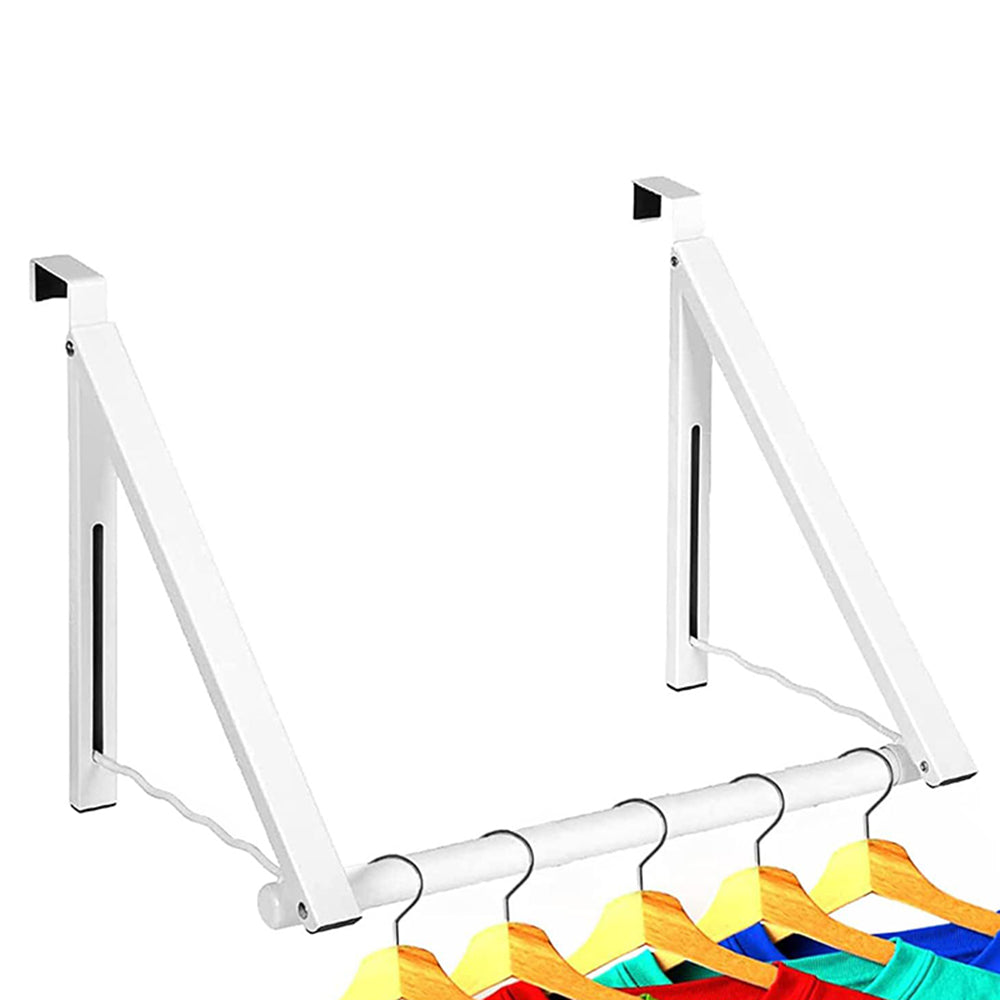 Foldable Over The Door Hook Drying Rack for Hanging Towels Coats Clothes