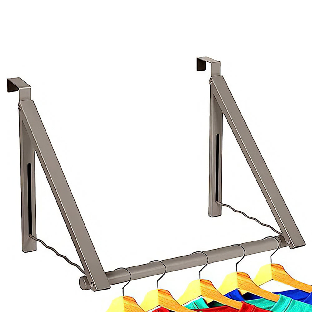 Foldable Over The Door Hook Drying Rack for Hanging Towels Coats Clothes